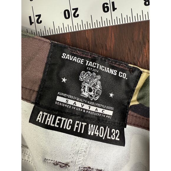Savage Tacticians Trek Lightweight Activewear Pants M81 Camo Green Mens 40x32 - Picture 10 of 12